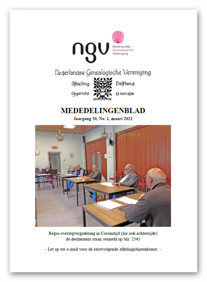 Delfland – Inhoudsopgave jaargang 30, nr. 1, maart 2021