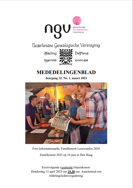 DFL – Mededelingenblad no 1 – maart 2023